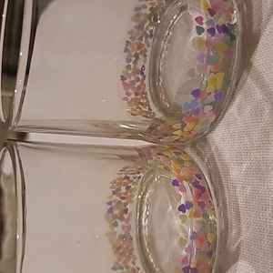 2 heart glass mugs Valentine's Day Gift